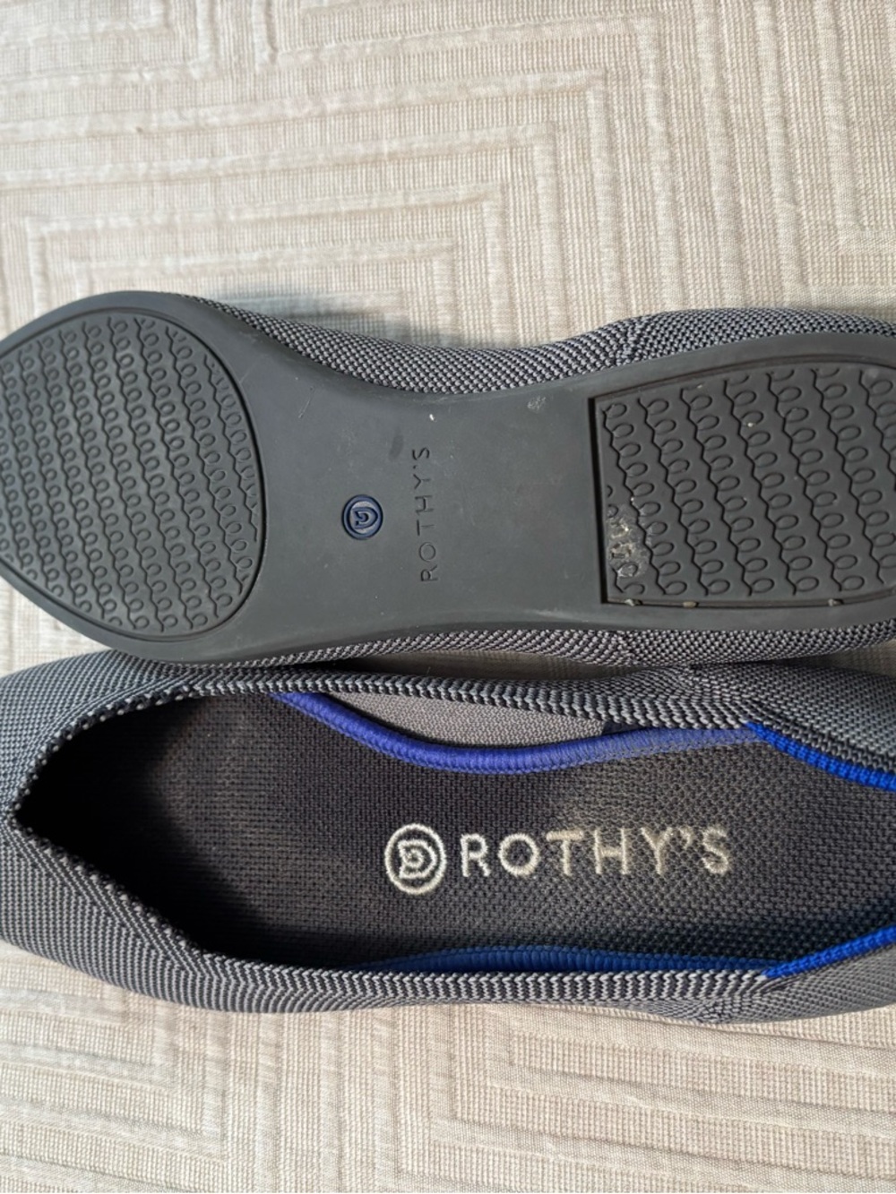 Rothy's Pointed Knit Flats in Charcoal Blue - Picture 3 of 5